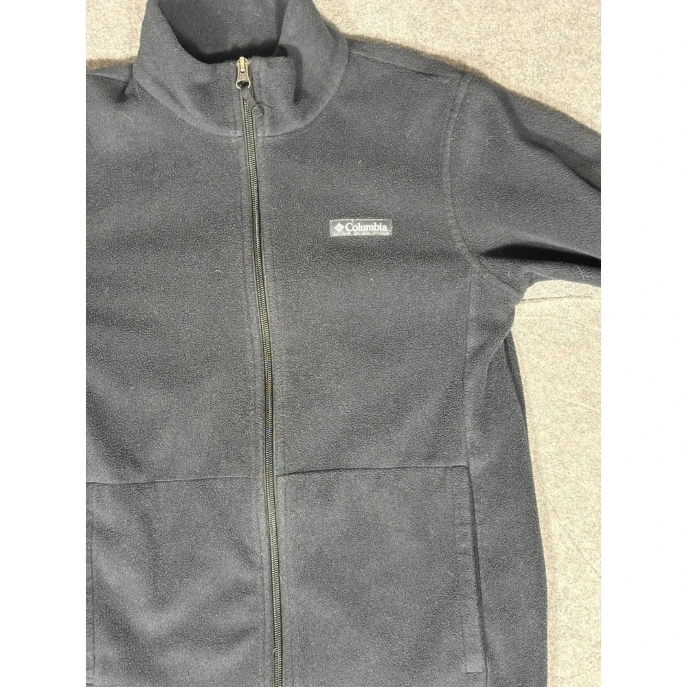 Columbia Mens Black Full Zip‎ Fleece Jacket Mock Neck XY0009 1843931 Large